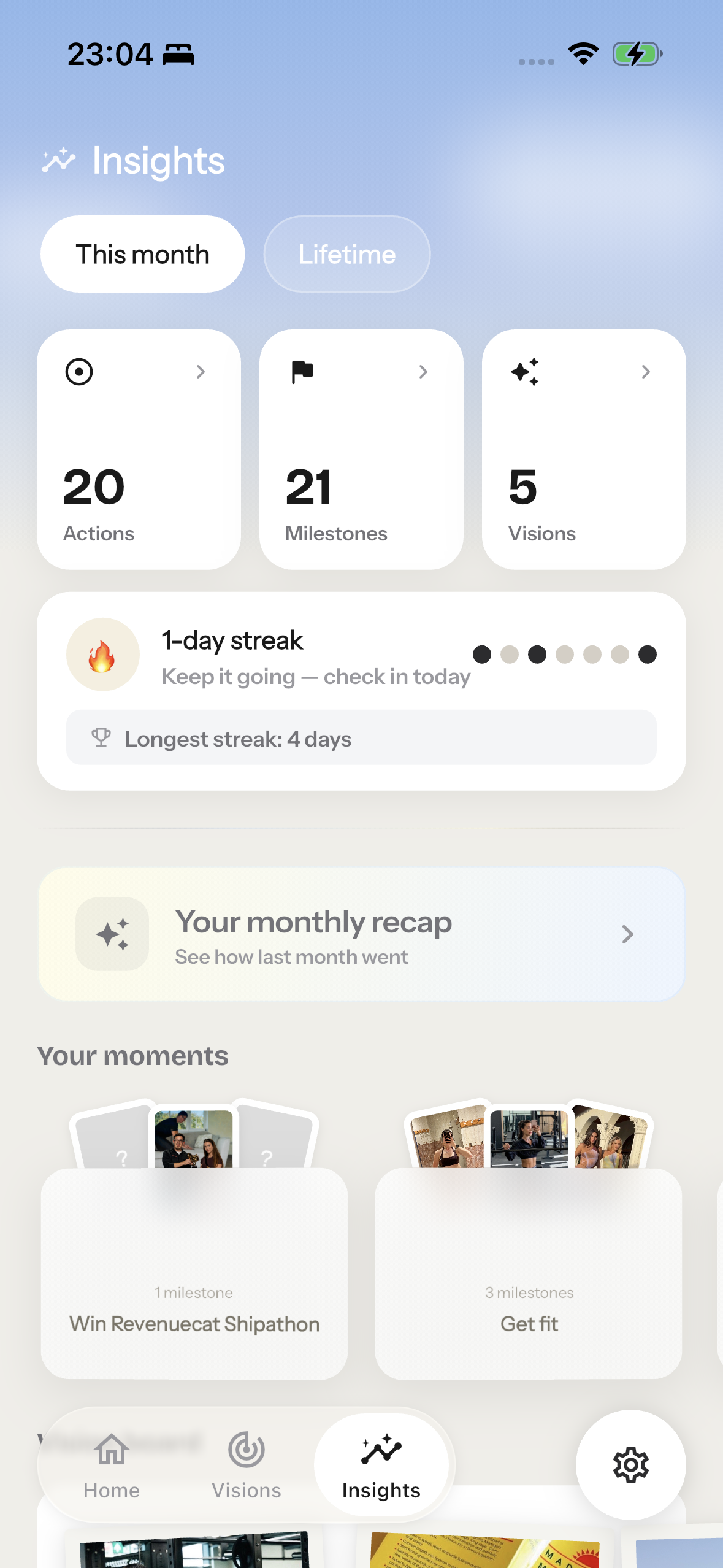 Insights screen
